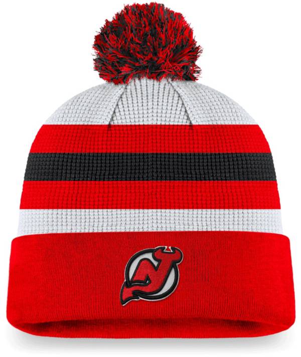 NHL New Jersey Devils Authentic Pro Jersey Pom Knit Beanie