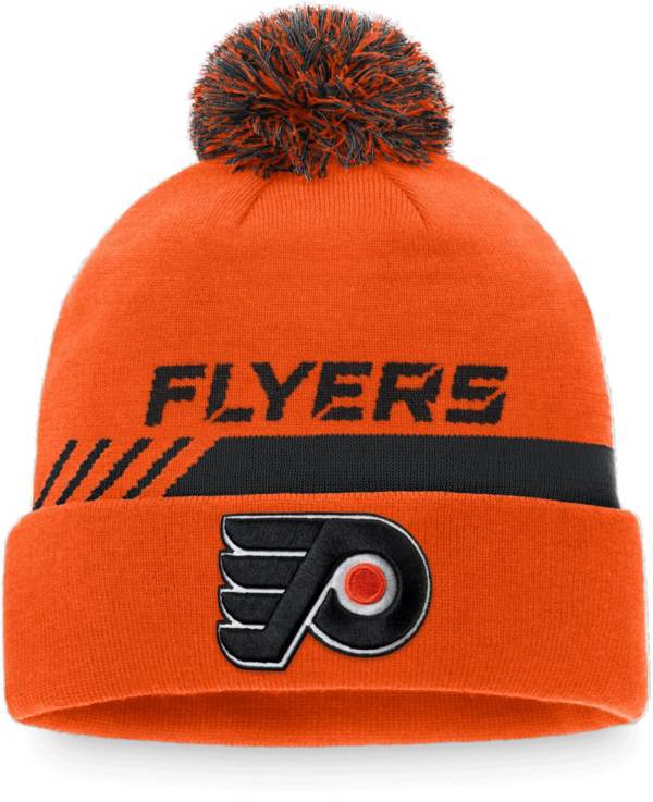 NHL Philadelphia Flyers Authentic Pro Locker Room Pom Knit Beanie