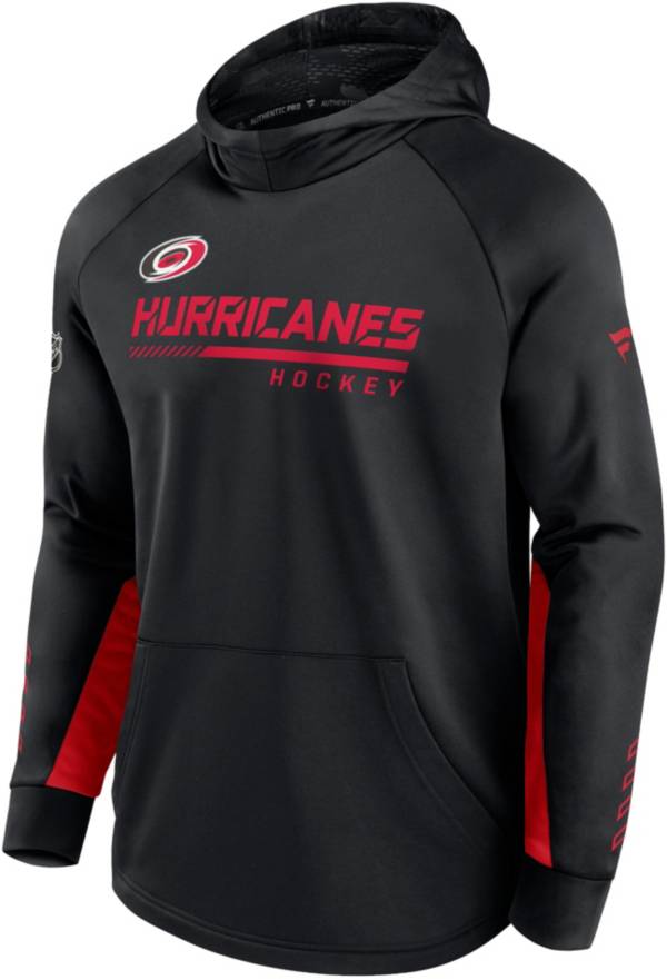 NHL Carolina Hurricanes Authentic Pro Locker Room Black Pullover Hoodie