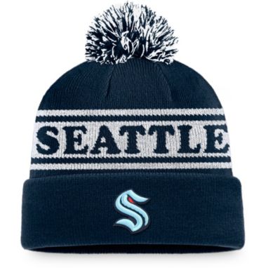 sorry, NHL Seattle Kraken Vintage Sports Resort Pom Knit Beanie is currently out of stock