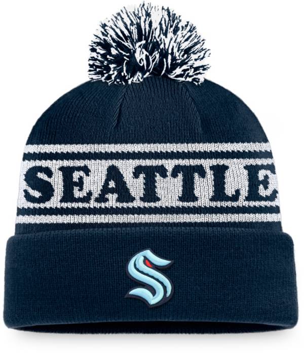 NHL Seattle Kraken Vintage Sports Resort Pom Knit Beanie