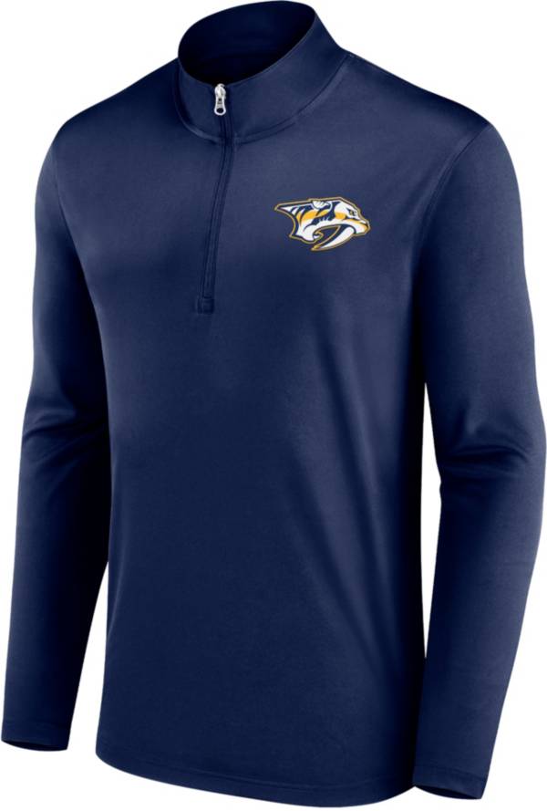 NHL Nashville Predators Team Poly Navy Quarter-Zip Pullover Shirt