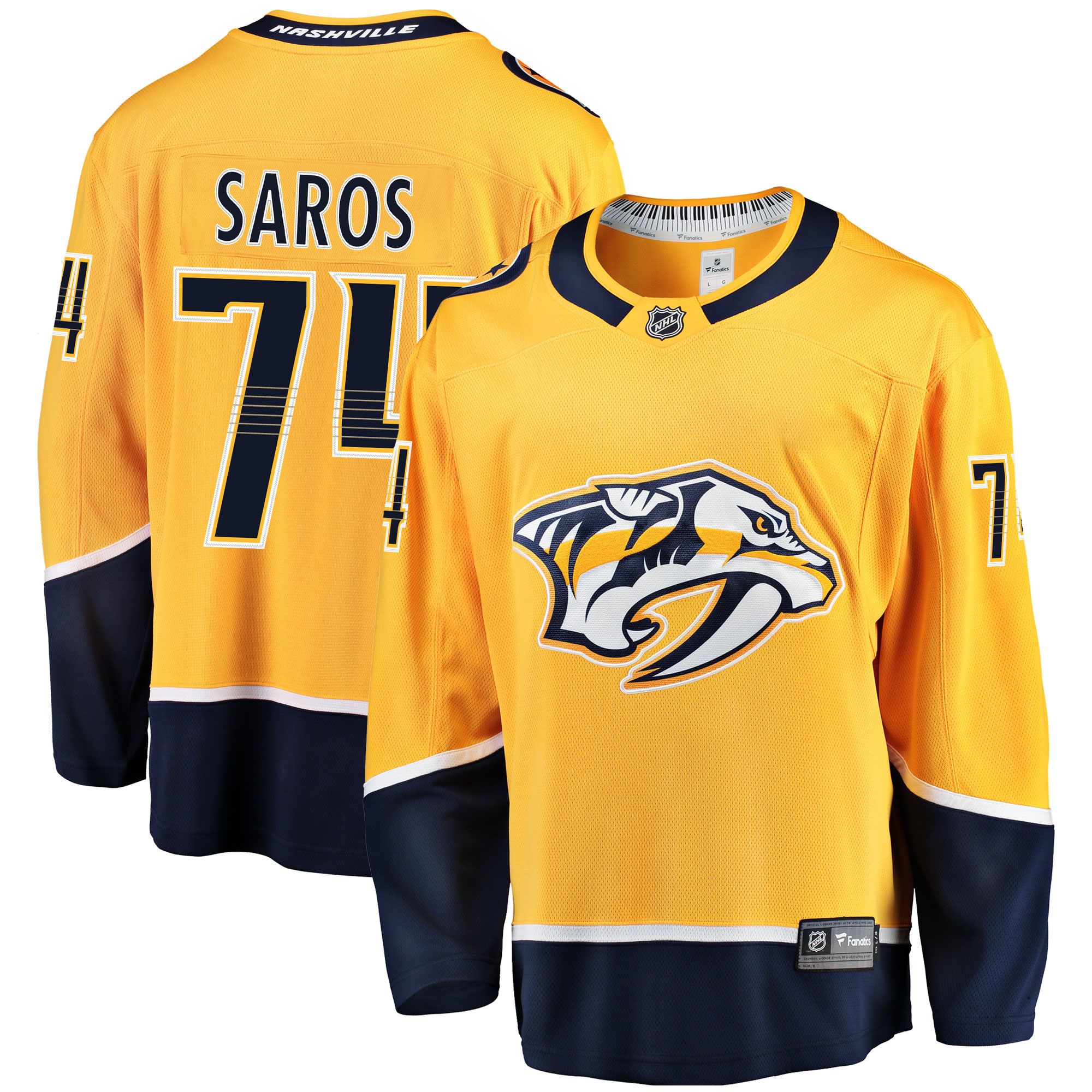 Nashville Predators No74 Juuse Saros Adidas Men's Black USA Flag Limited NHL Jersey