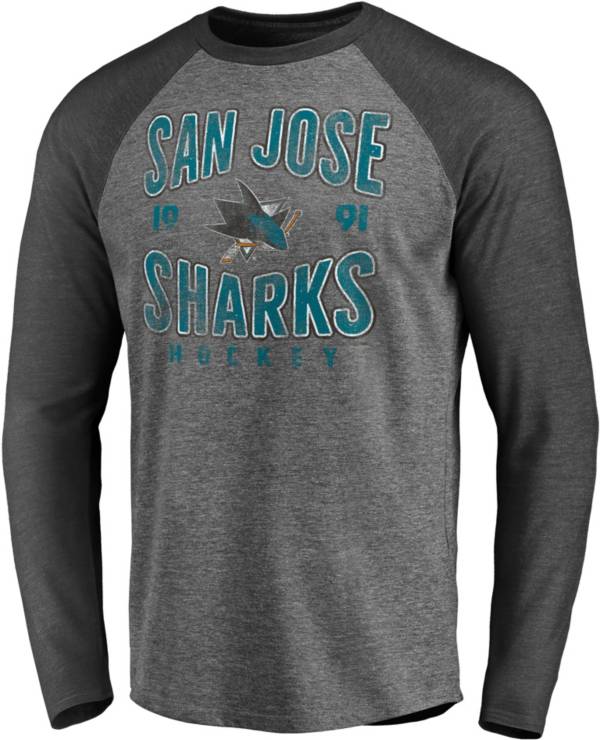 NHL San Jose Sharks Vintage Raglan Grey T-Shirt product image