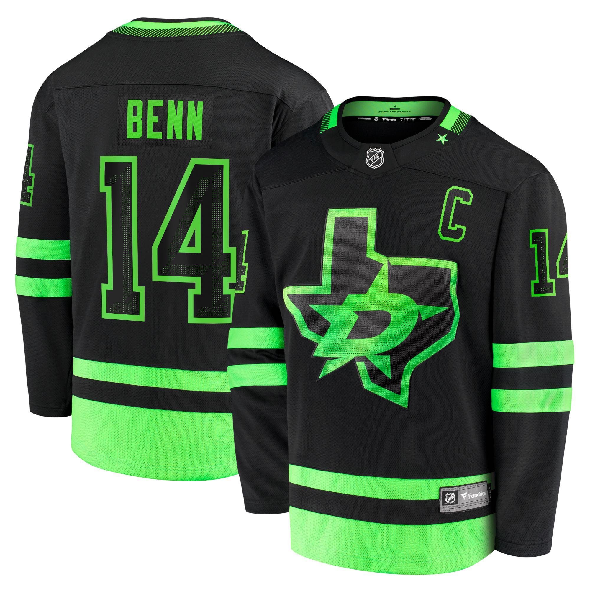 Dallas Stars No14 Jamie Benn Green Home 2020 Stanley Cup Final Stitched Jersey