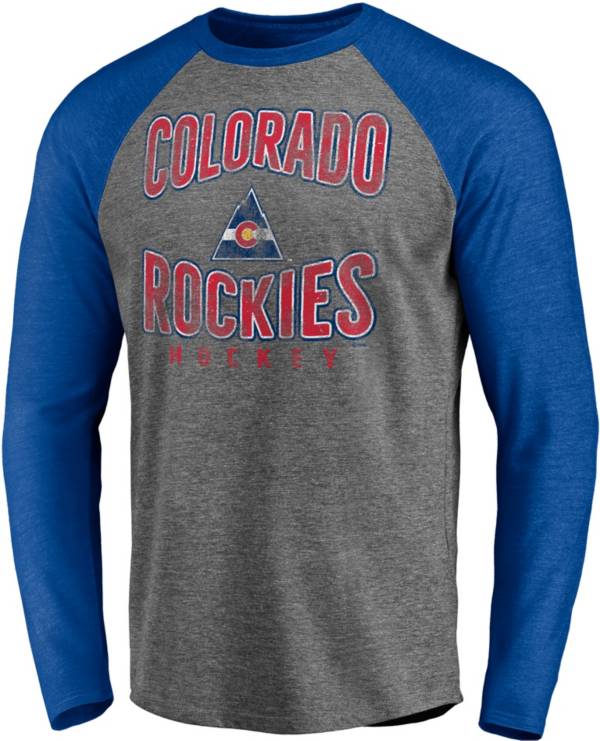 NHL Colorado Avalanche Vintage Raglan Grey T-Shirt