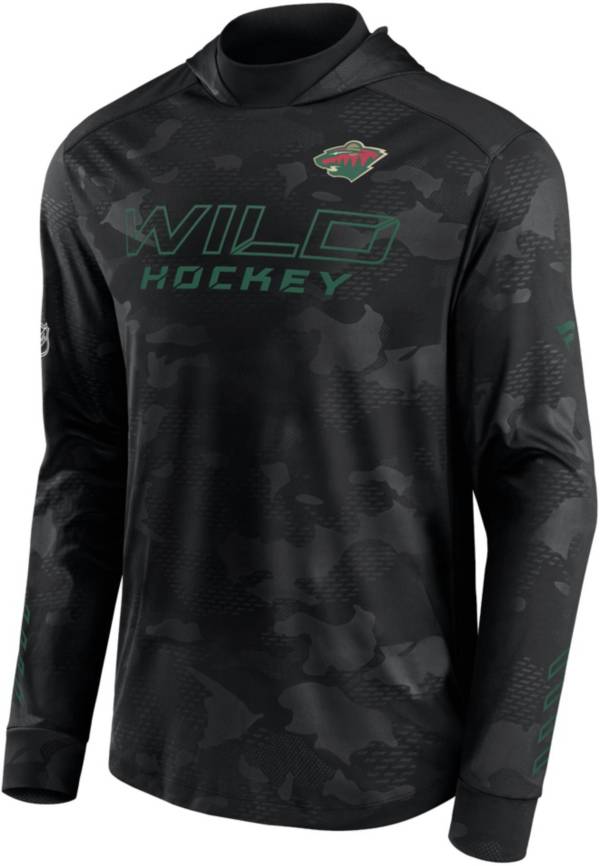NHL Minnesota Wild Authentic Pro Black Pullover Hoodie