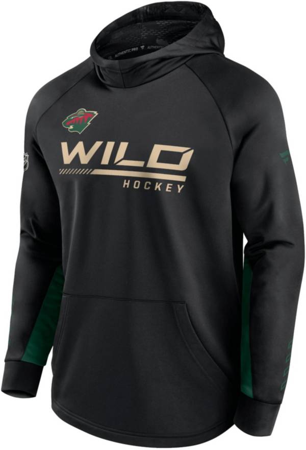 NHL Minnesota Wild Authentic Pro Locker Room Black Pullover Hoodie