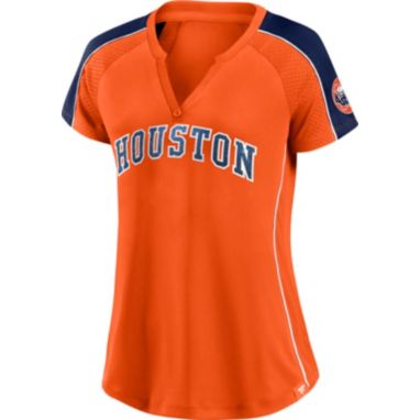 sorry, MLB Women's Houston Astros Orange Placket T-Shirt is currently out of stock