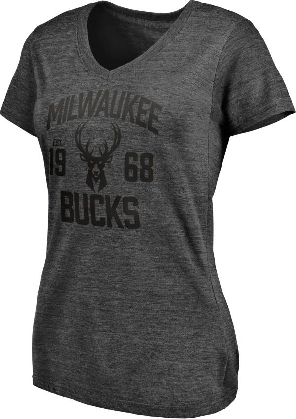 NBA Women's Milwaukee Bucks Grey V-Neck T-Shirt product image