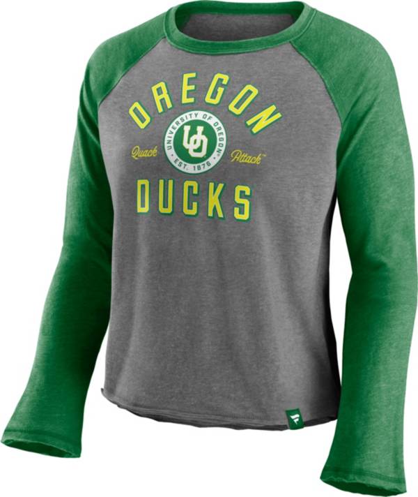 NCAA Women's Oregon Ducks Grey Long Sleeve Cropped T-Shirt product image