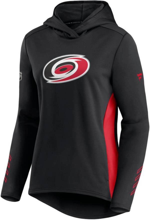 NHL Women's Carolina Hurricanes Authentic Pro Locker Room Black Pullover Hoodie