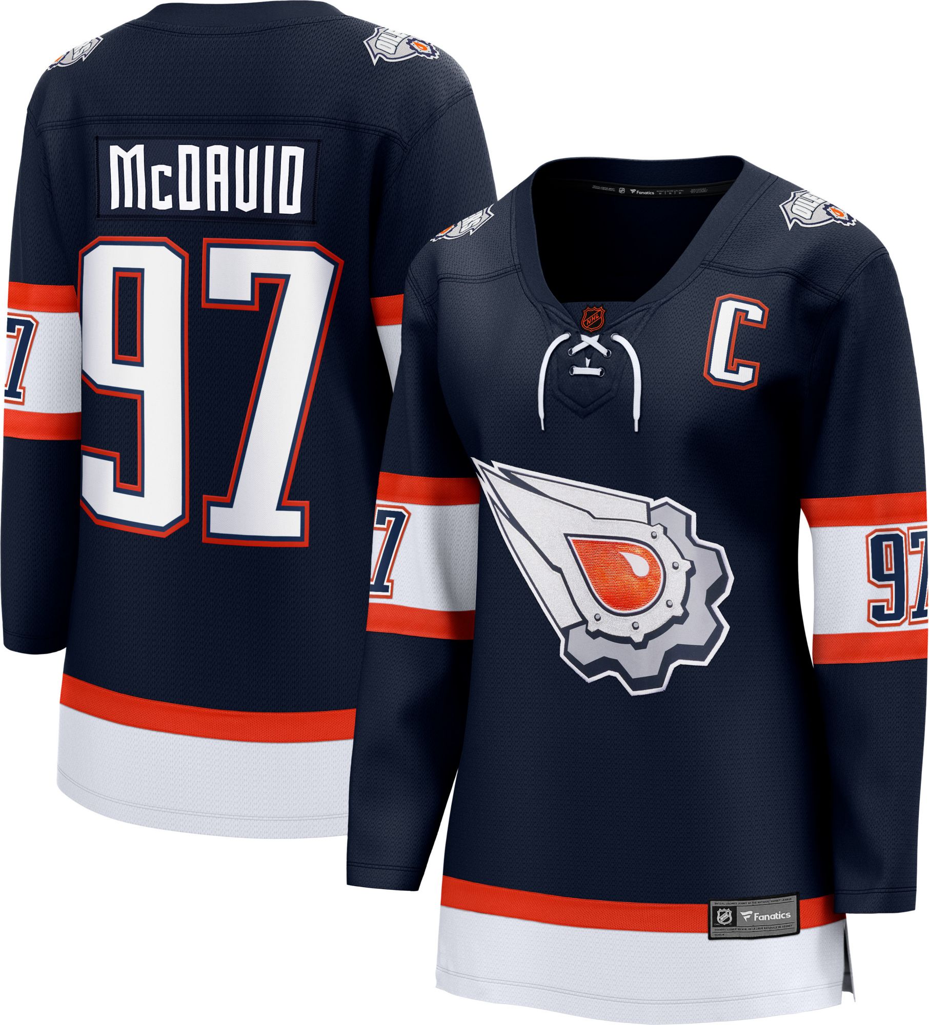 Edmonton Oilers No97 Connor McDavid Green Salute to Service Womens Jersey