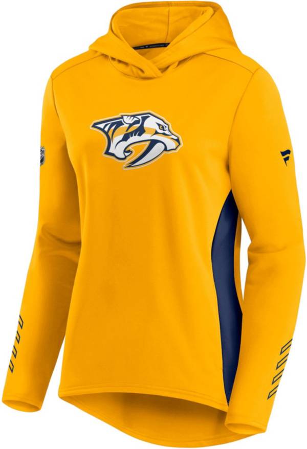 NHL Women's Nashville Predators Authentic Pro Locker Room Yellow Pullover Hoodie