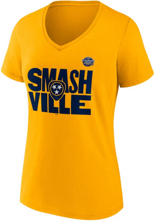 NHL Women's '21-'22 Stadium Series Nashville Predators Gold V-Neck T-Shirt product image