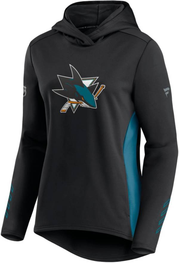 NHL Women's San Jose Sharks Authentic Pro Locker Room Black Pullover Hoodie