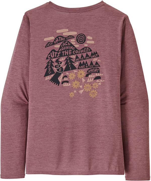 Patagonia Women's Long Sleeve Capilene Daily Graphic Shirt - Across The Trail Evening Mauve x Dy - XXL Each