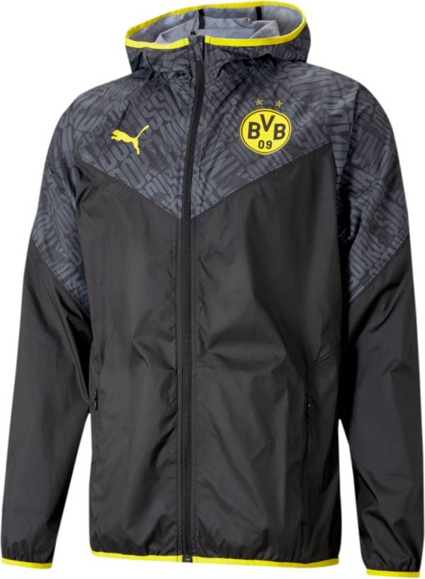 PUMA Men's Borussia Dortmund Warm Up Black Jacket