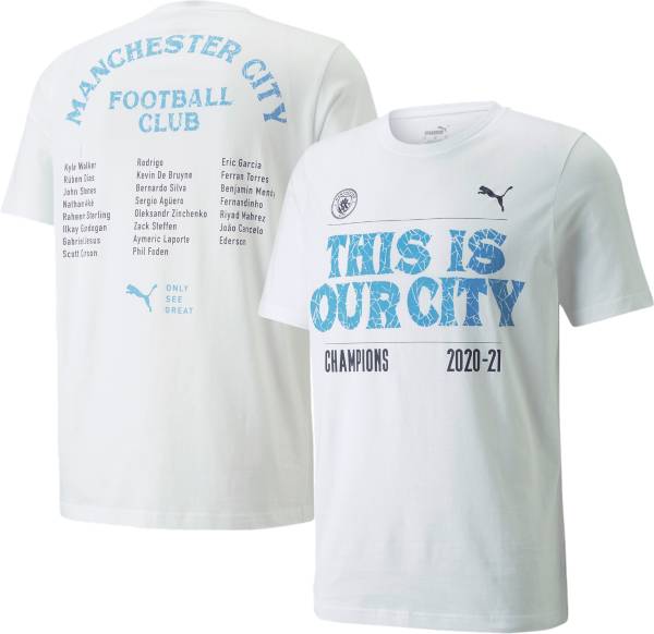 PUMA Men's Manchester City Winners Short-Sleeve White T-Shirt