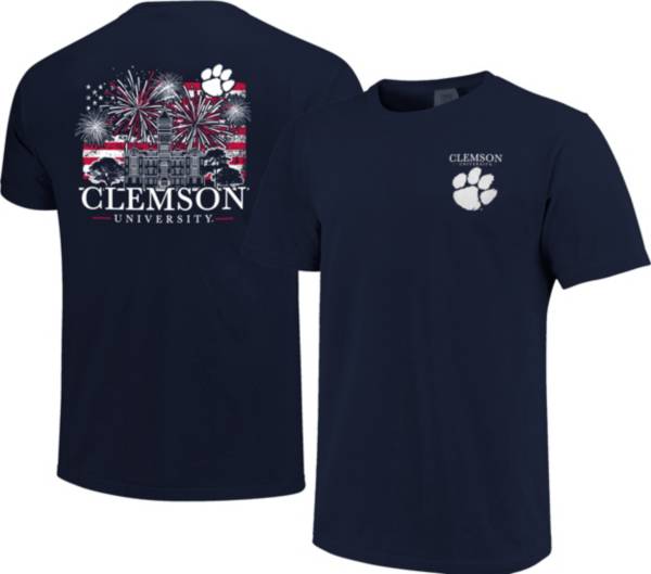 Image One Men's Clemson Tigers Navy Americana Fireworks T-Shirt