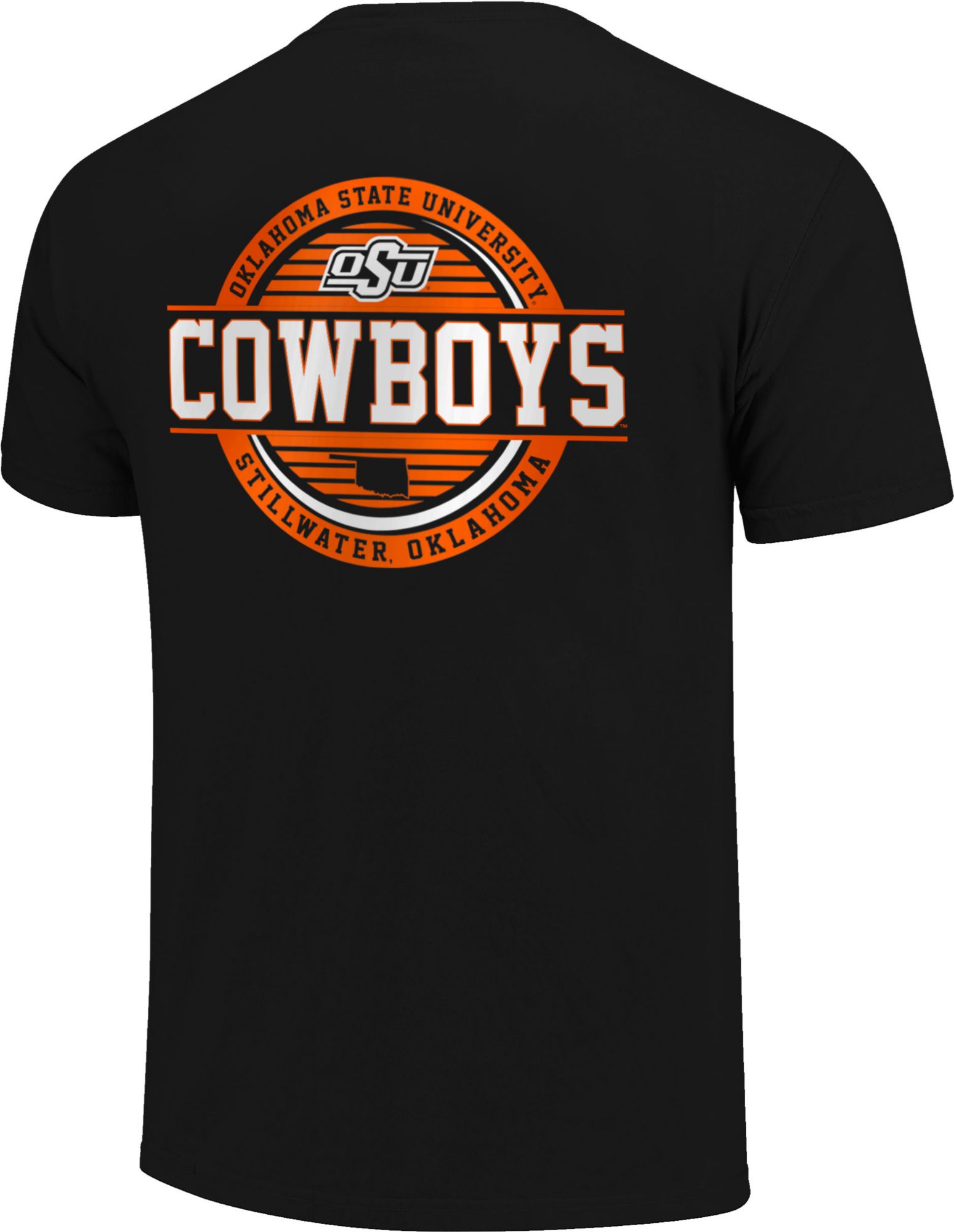 Image One Oklahoma State Cowboys Black Striped Stamp T-Shirt product image