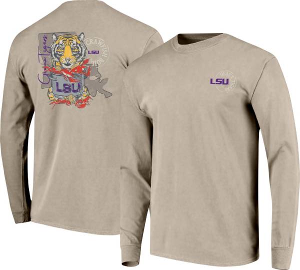 Image One Men's LSU Tigers Brown Hyperlocal Long Sleeve T-Shirt