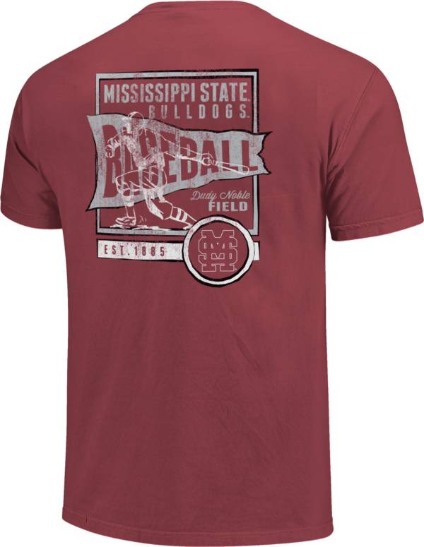 Image One Mississippi State Bulldogs Maroon Vintage Baseball Flag T-Shirt product image