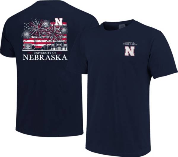 Image One Men's Nebraska Cornhuskers Navy Americana Fireworks T-Shirt