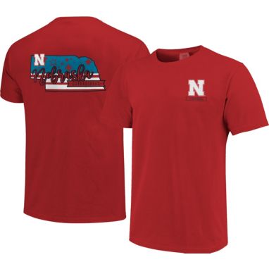 sorry, Image One Men's Nebraska Cornhuskers Scarlet Americana State T-Shirt is currently out of stock