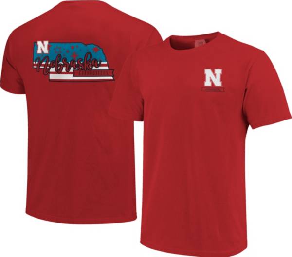 Image One Men's Nebraska Cornhuskers Scarlet Americana State T-Shirt