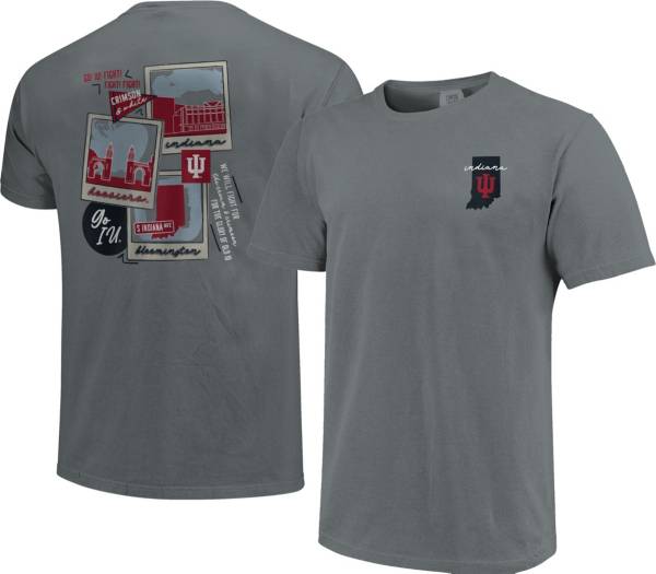 Image One Men's Indiana Hoosiers Grey Campus Polaroids T-Shirt