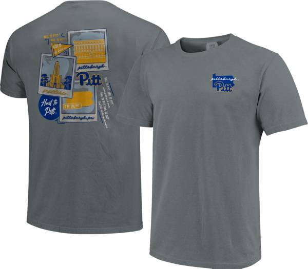 Image One Men's Pitt Panthers Grey Campus Polaroids T-Shirt