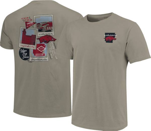 Image One Men's Arkansas Razorbacks Grey Campus Polaroids T-Shirt