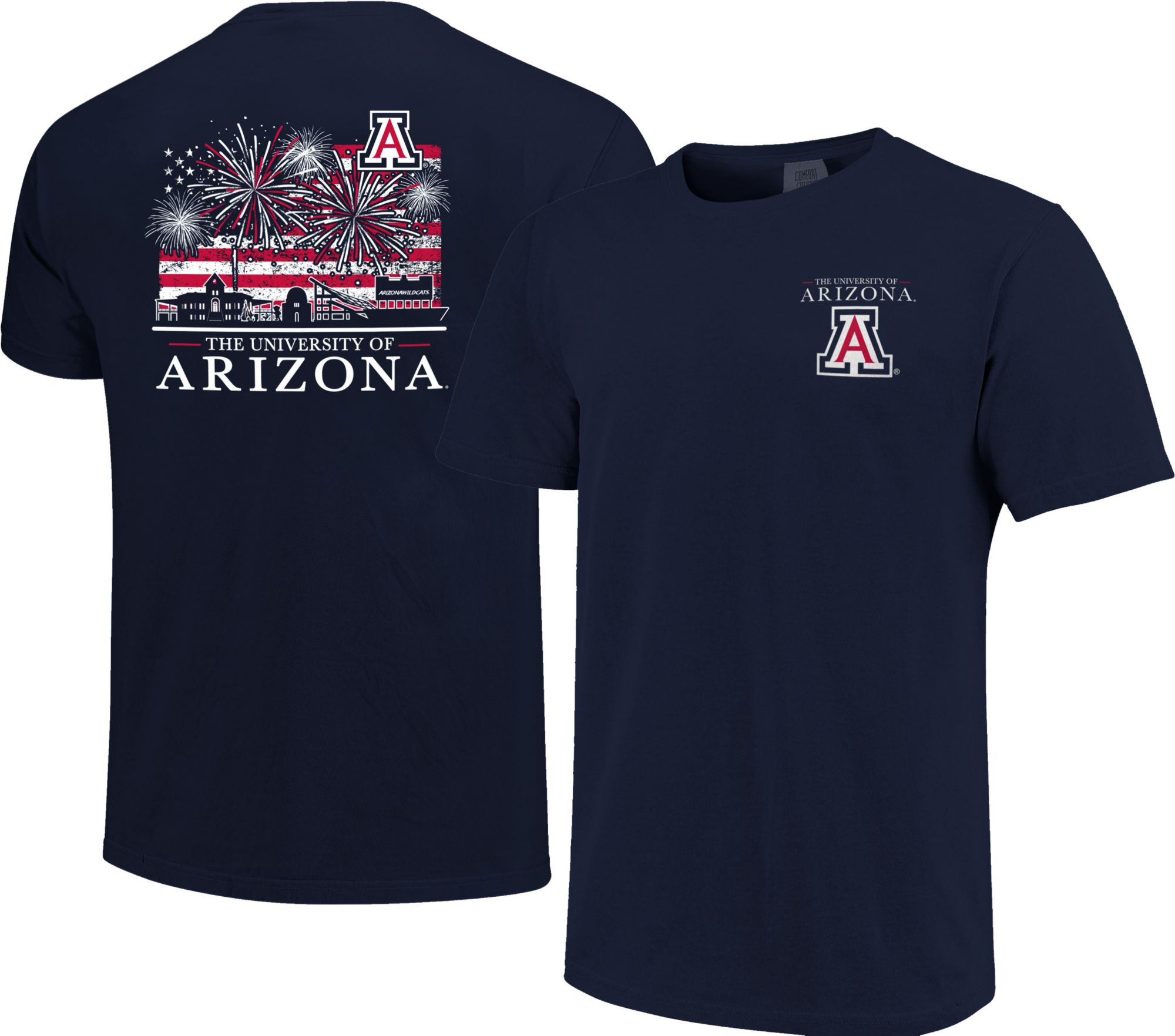 Image One Men's Arizona Wildcats Navy Americana Fireworks T-Shirt product image