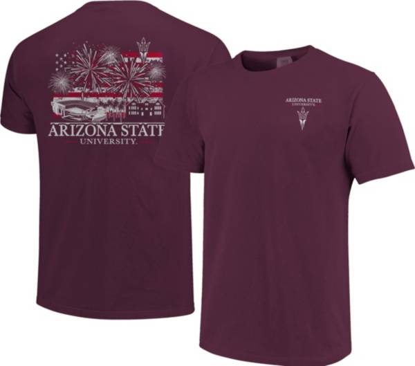 Image One Men's Arizona State Sun Devils Maroon Americana Fireworks T-Shirt