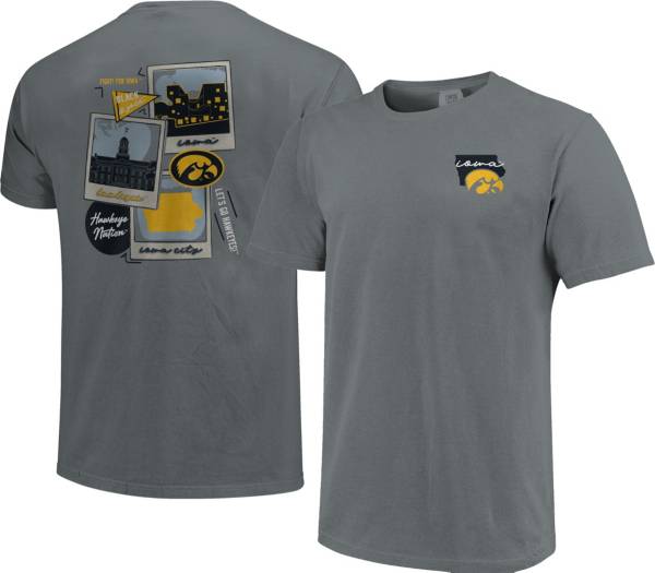 Image One Men's Iowa Hawkeyes Grey Campus Polaroids T-Shirt product image
