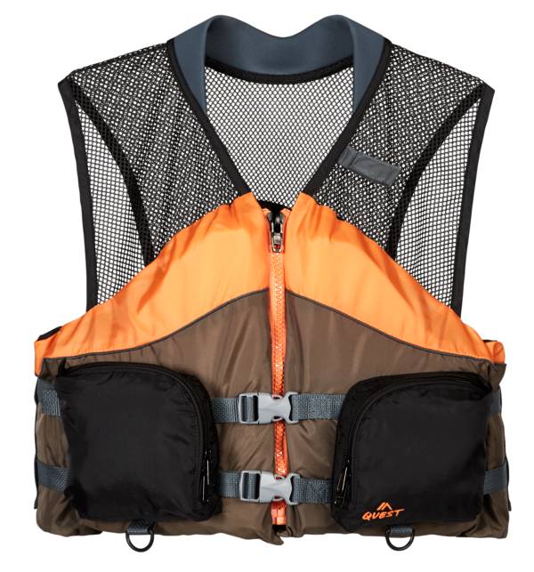 Quest adult Fishing Angler Nylon Life Vest, Men's, Medium, Olive