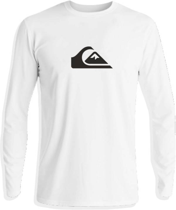 Quiksilver Men's Standard All Time Short Sleeve Rashguard UPF 50 Sun  Protection Surf Shirt