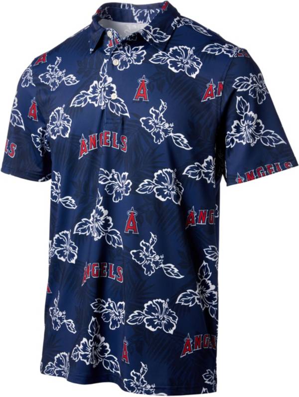 Reyn Spooner Men's Los Angeles Angels Navy Aloha Performance Polo