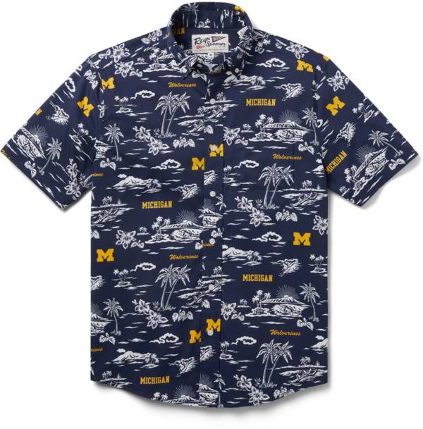 Reyn Spooner Men's Michigan Wolverines Blue Classic Button-Down Shirt