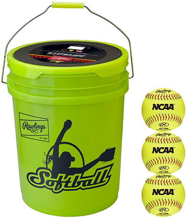 Rawlings 6Gallon Bucket of 12" Practice Fastpitch Softballs 12 Pack