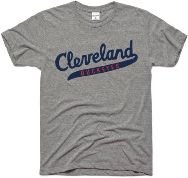 Cleveland Buckeyes Baseball Logo Grey T-Shirt | Charlie Hustle 02 / L