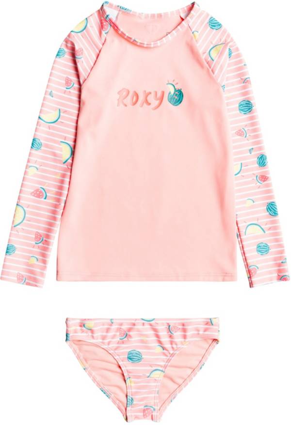 Roxy Girls' Fruity Strips Long Sleeve UPF 50 Lycra Set