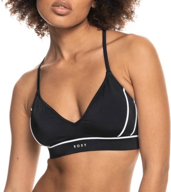 Roxy Women's Fitness Solid Bralette Bikini Top