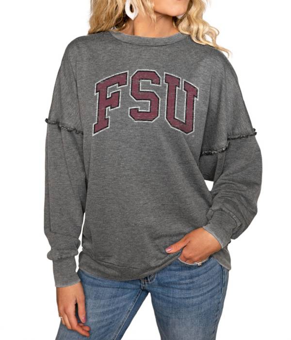 Gameday Couture Florida State Seminoles Grey Acid Wash Crew Pullover Sweatshirt product image
