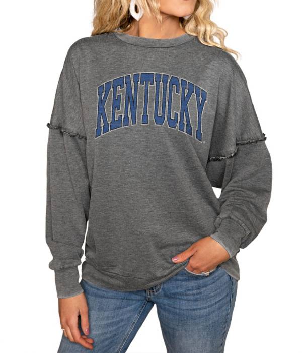 Gameday Couture Kentucky Wildcats Grey Acid Wash Crew Pullover Sweatshirt