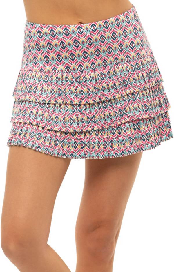 Lucky In Love Women's Long Diamond Pleated Tennis Skirt