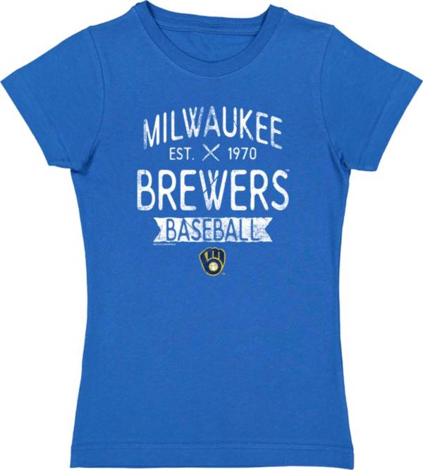 Soft As A Grape Youth Milwaukee Brewers Royal T-Shirt