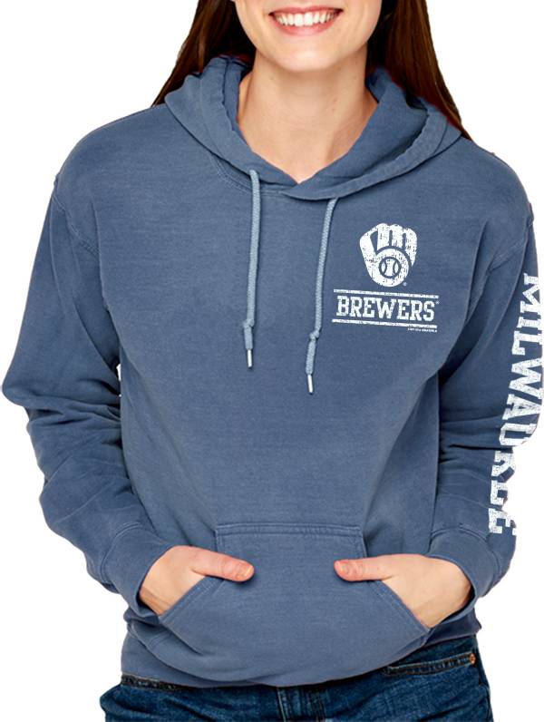 Soft As A Grape Women's Milwaukee Brewers Blue Hoodie