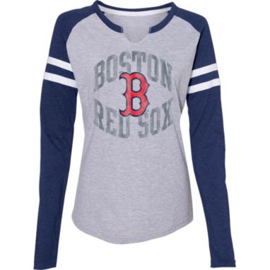 sorry, Soft As A Grape Women's Boston Red Sox Grey Long Sleeve Raglan T-Shirt is currently out of stock